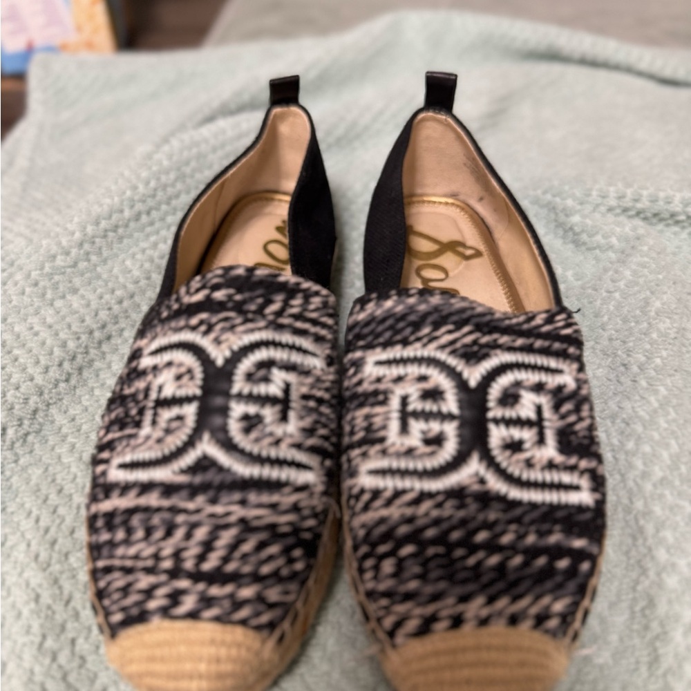 Black and White Espadrille Flats